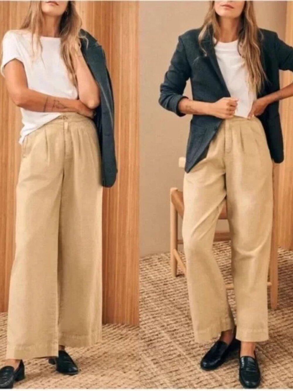 UNWORN. Faherty Organic Cotton & Linen Wide Leg Pants